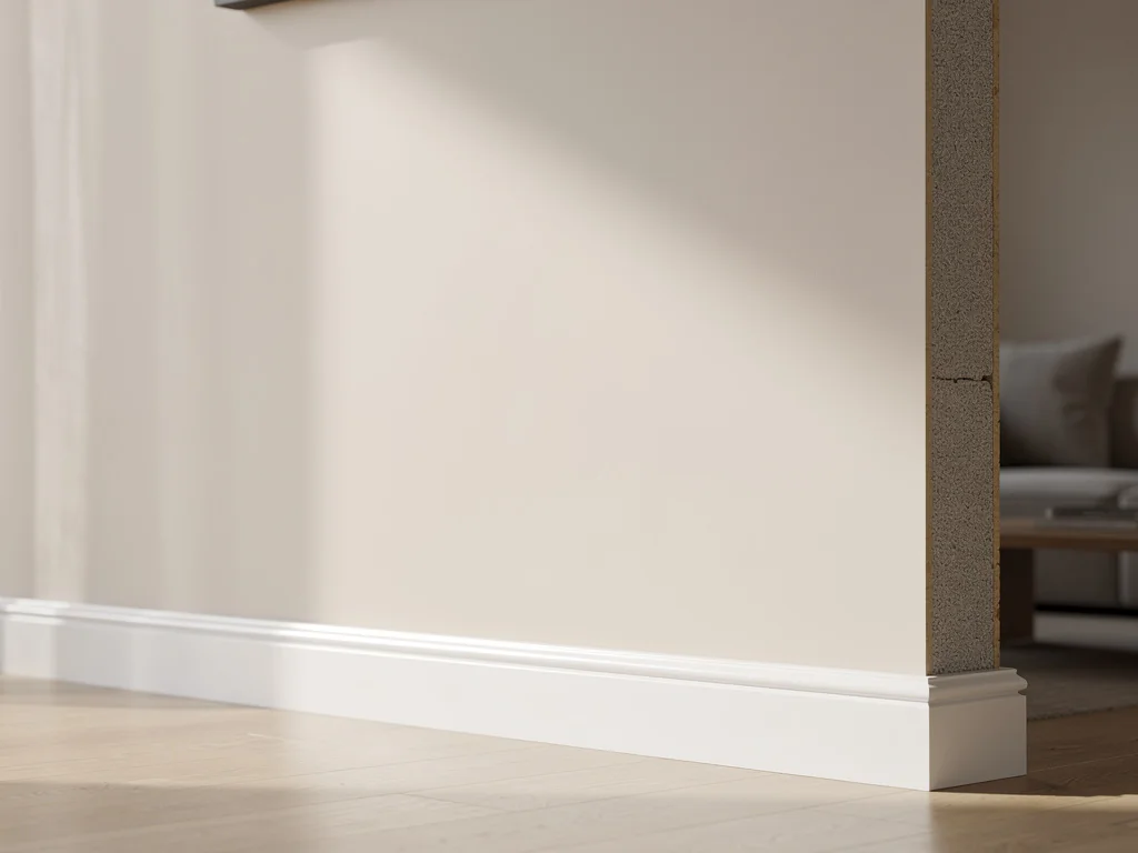 Mur de salon doublé par l'intérieur avec un panneau isolant mince prêt à peindre